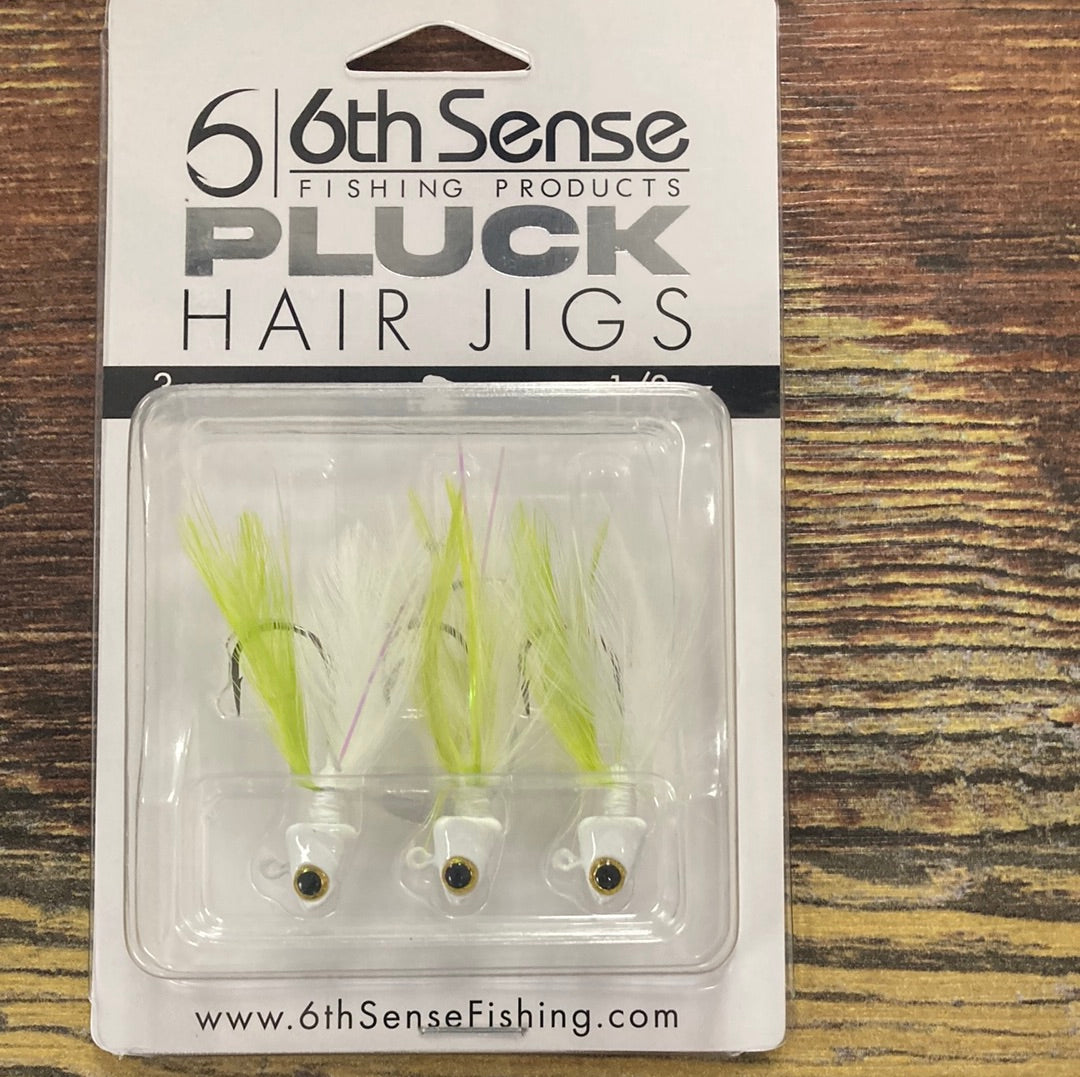 6th Sense Pluck Hair Jig Chartreuse Minnow / 1/8oz