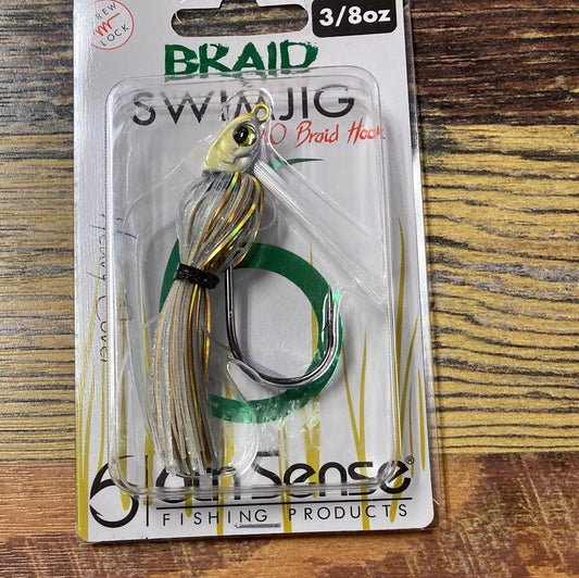 6th Sense Braid Swim Jig 3/8 oz. 4K Shad