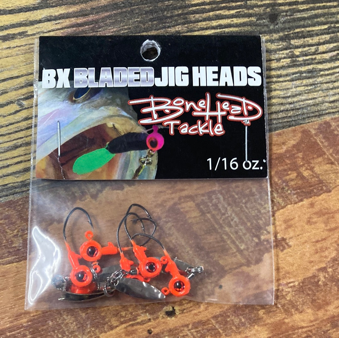 Bone Head Bladed Jig Heads 1/16 oz. Orange