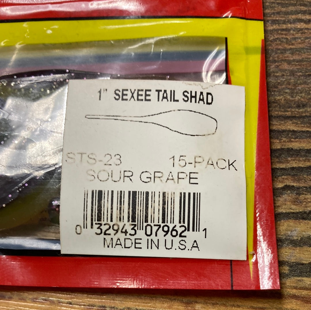 Arkie 1” Sexee Tail Shad Sour Grape