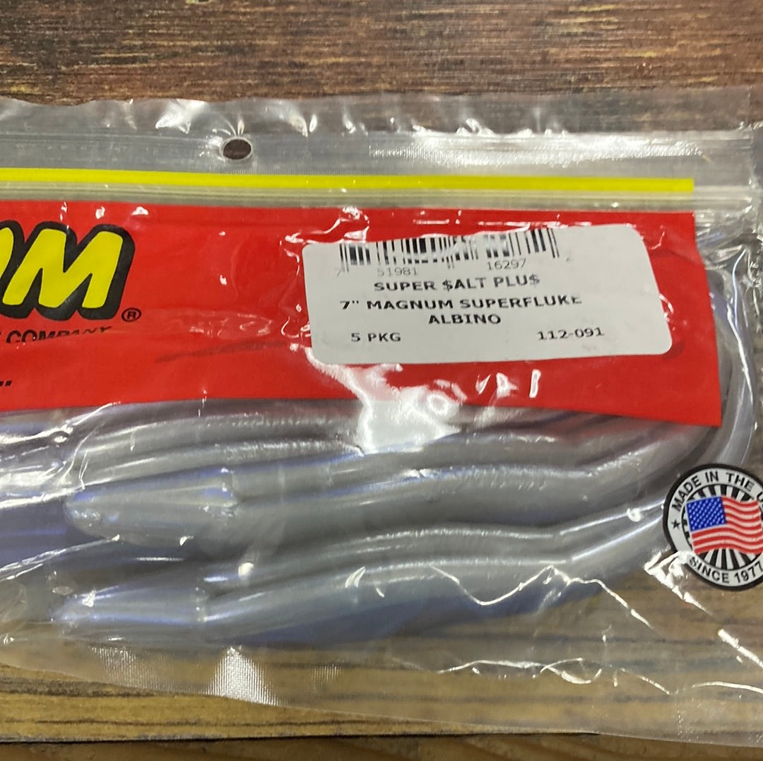 Zoom 7” Magnum Super Fluke - Albino