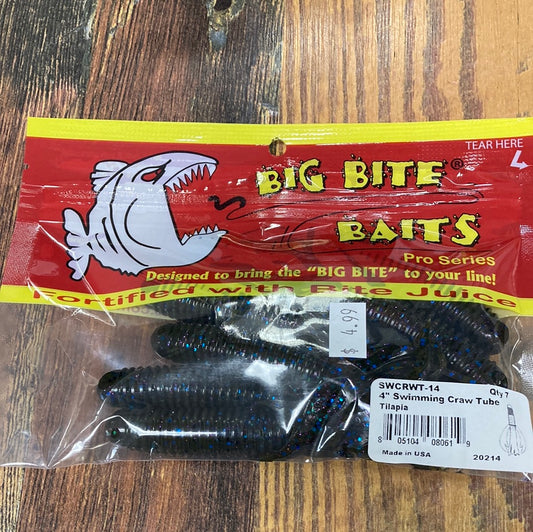 Big Bite Baits 4” Swimming Craw Tube Tilapia