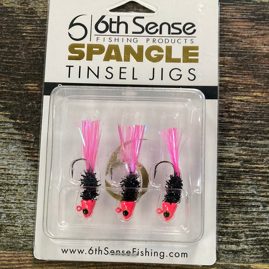 6th Sense Spangle Tinsel Jigs 1/16 oz. Black Rose