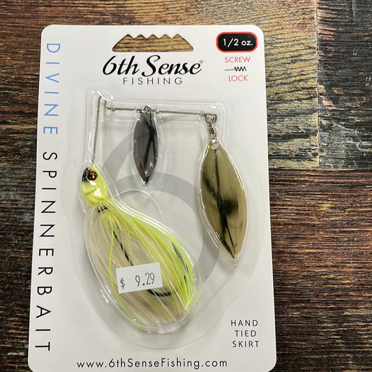 6th Sense Divine Spinnerbait 1/2 oz. Bone Treuse Pearl