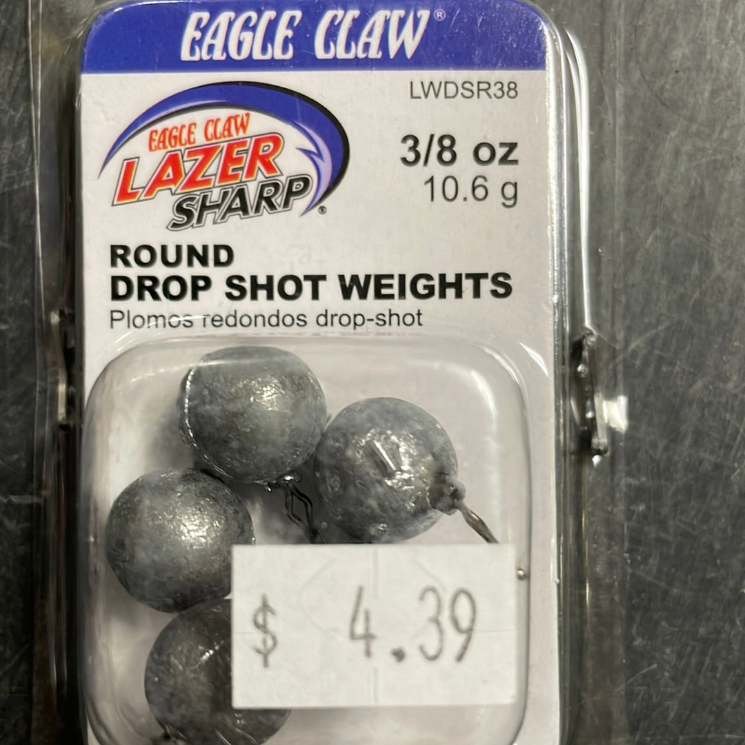 Eagle Claw Round Drop Shot Weight 3/8 oz.