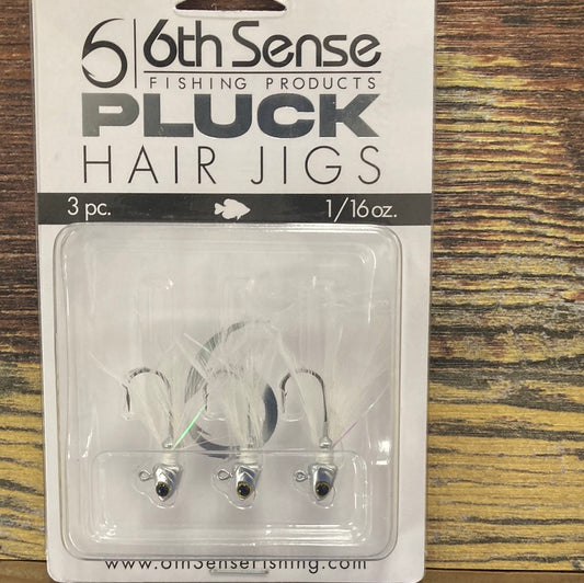 6th Sense Pluck Hair Jigs 1/16 oz. Ice Minnow