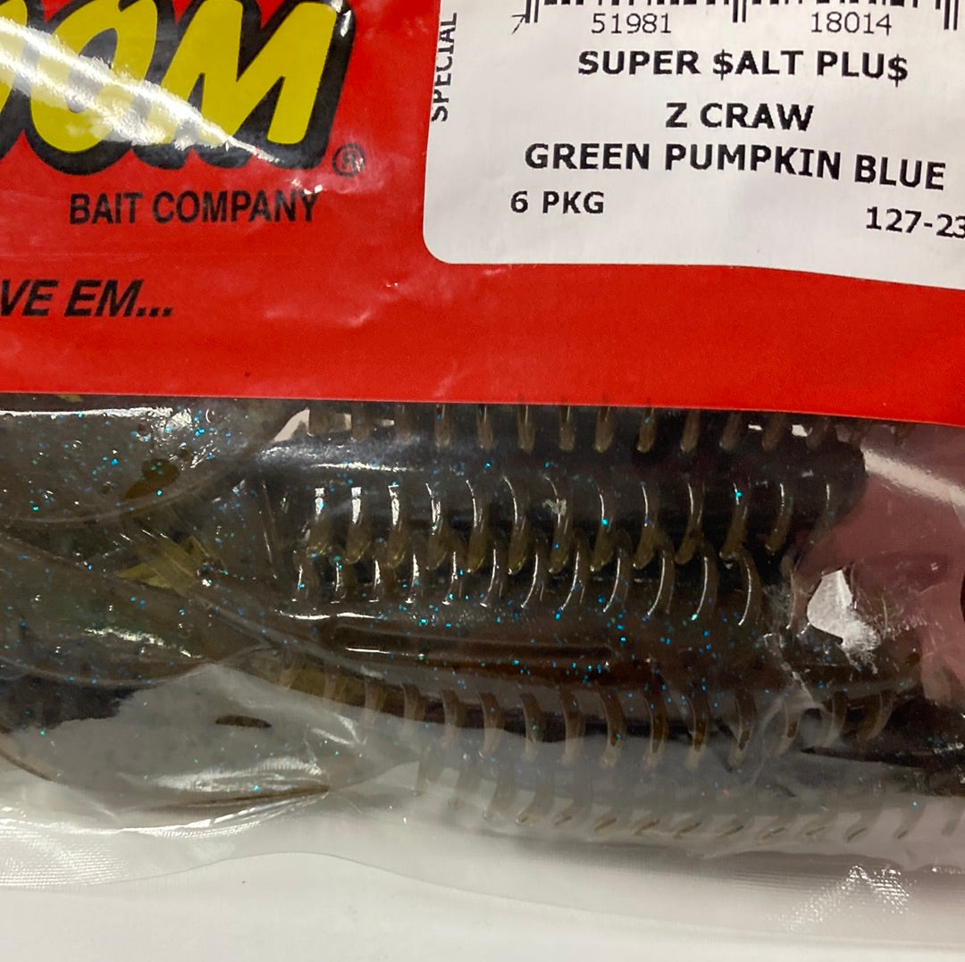 Zoom Z Craw - Green Pumpkin Blue