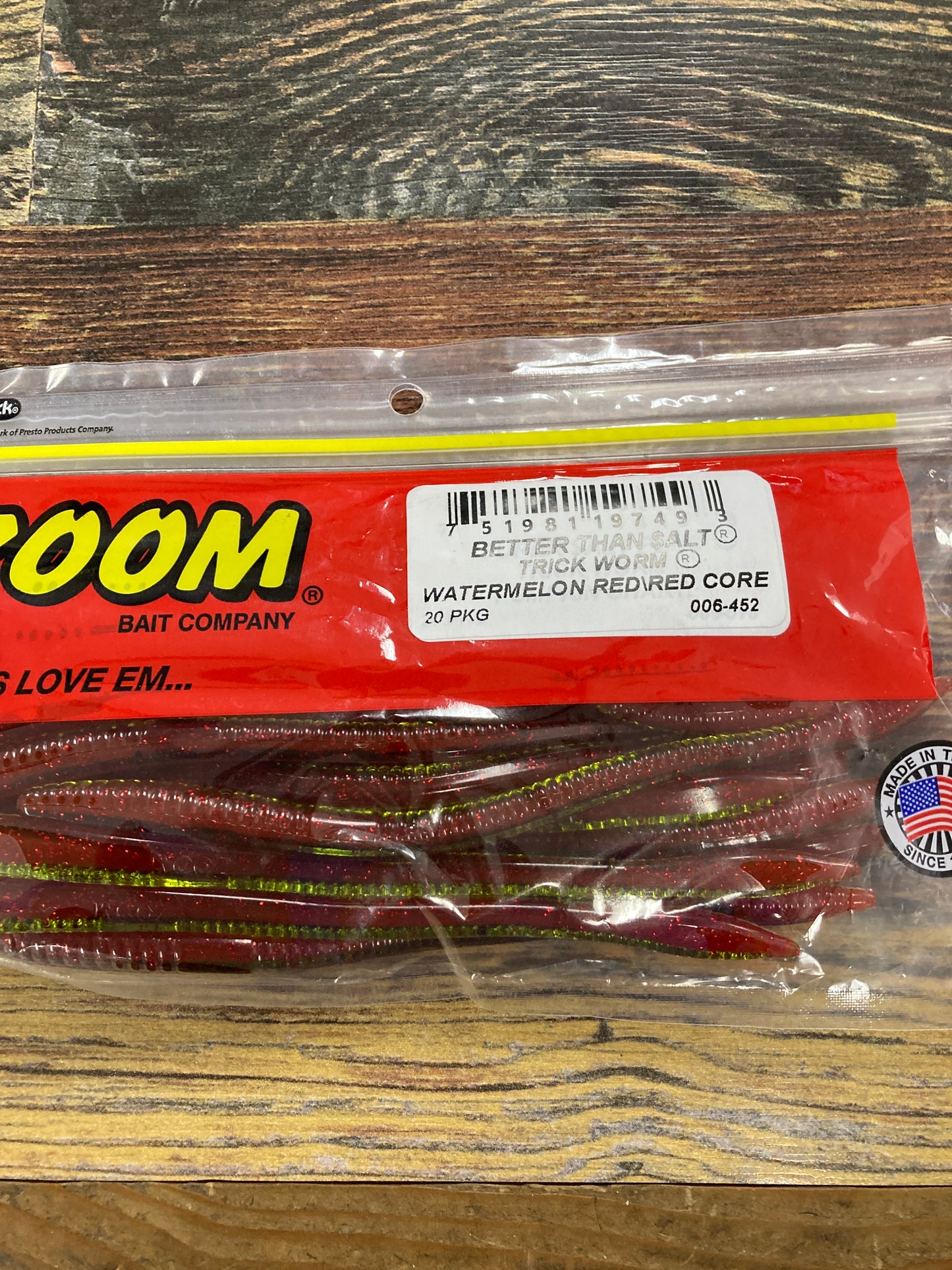 ZOOM TRICKWORM WATERMELON RED CORE