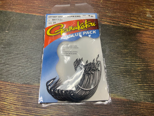 GAMAKATSU Offset Shank Worm EWG 3/0 25 pk.