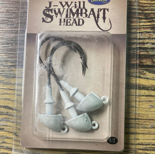 J-Will Swim Bait Head 1/2 oz Pearl