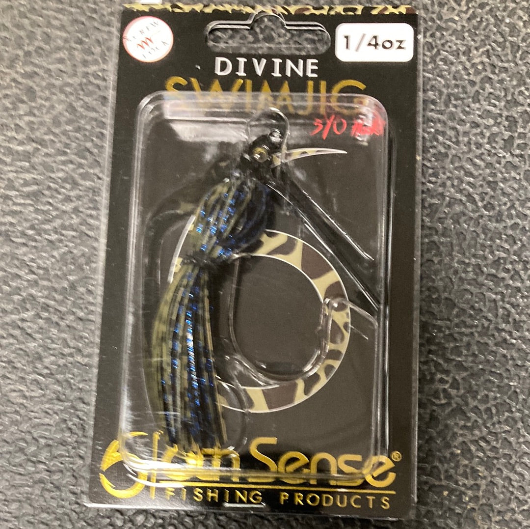 6th Sense Divine Swim Jig 1/4 oz. 5/0 Dark Water Gill