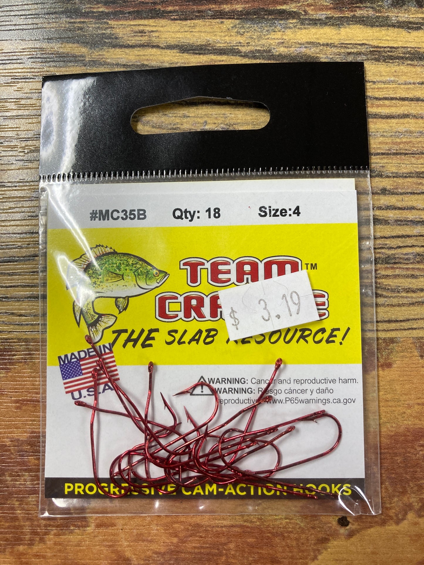 Team Crappie Hooks Sz 4 - Red