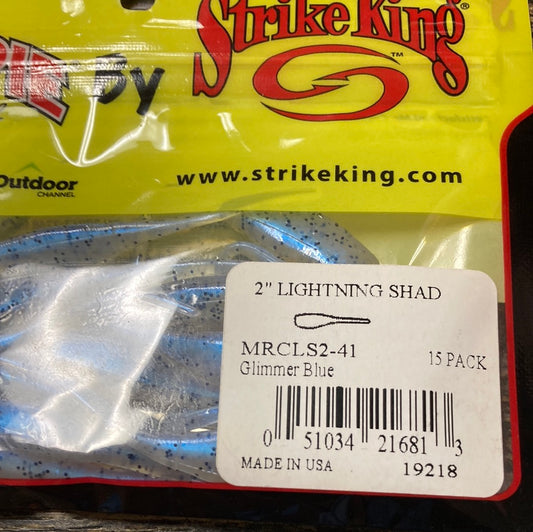 Mr crappie 2” Lightning Shad Glimmer Blue