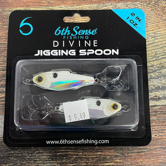 6th Sense Divine Jigging Spoon 2” 1 oz Spanish Pearl