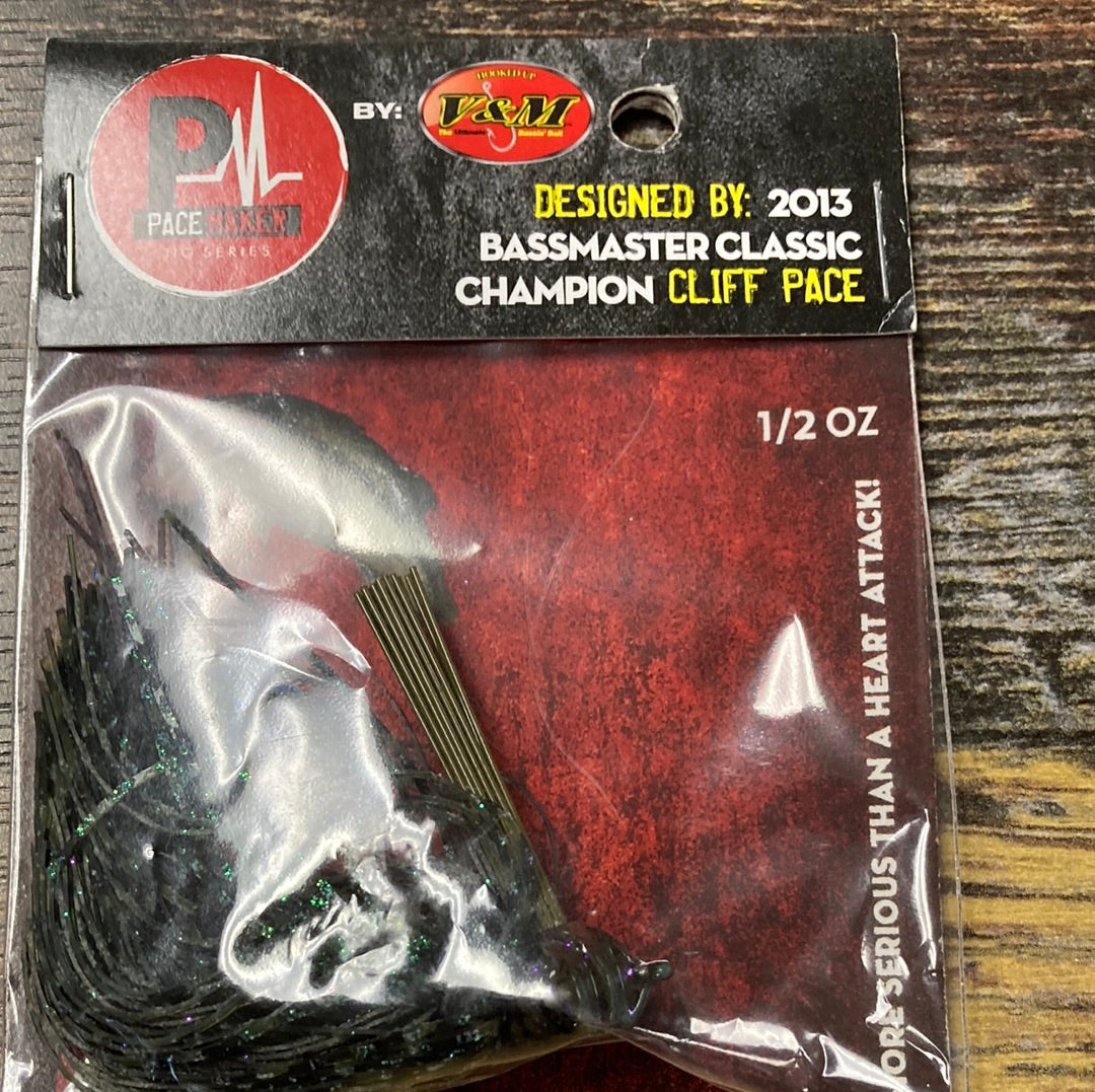 V&M Flatline Football jig 1/2 oz. Sprayed Grass