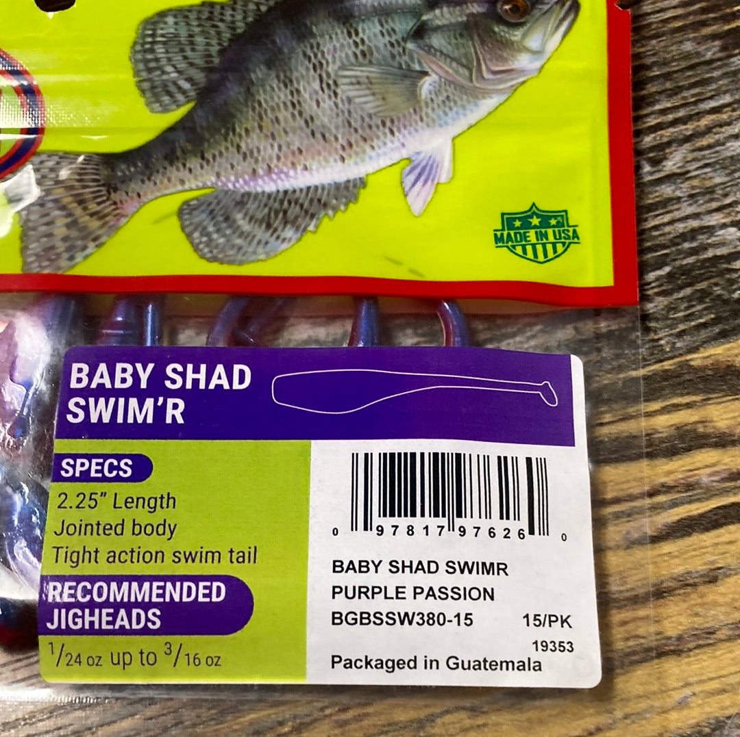 Bobby Garland Baby Shad 2" Swim’r Purple Passion