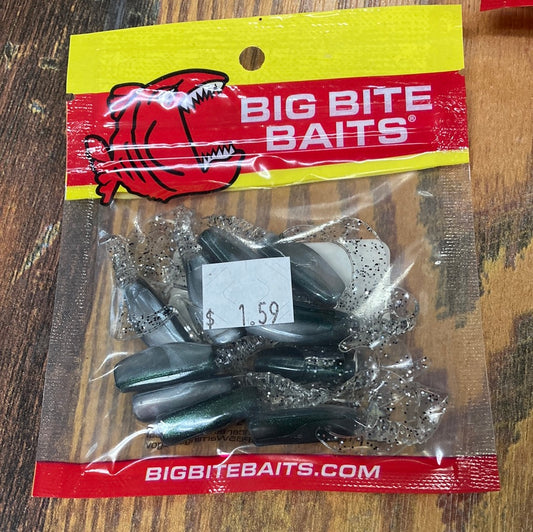 Big Bite Baits 2” Curly Tail CPR Minnr Tennessee Shad