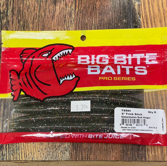 Big Bite Baits 5” Trick Stick Watermelon Red Magic