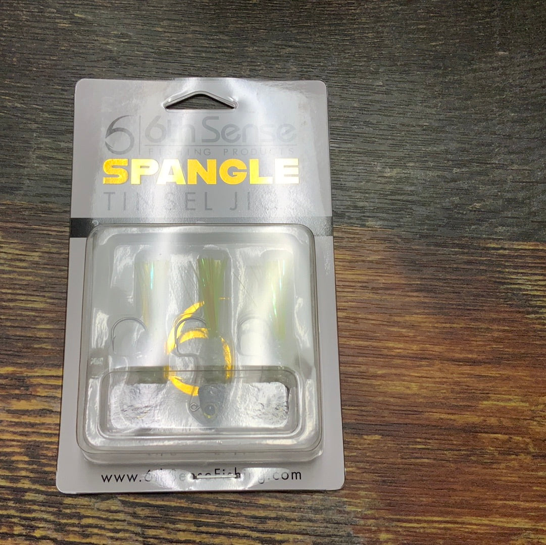 6th Sense Spangle Tinsel Jigs 1/8 oz. Shad Treuse