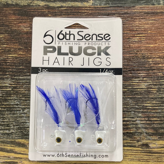 6th Sense Pluck Hair Jigs 1/4 oz. Royal Minnow