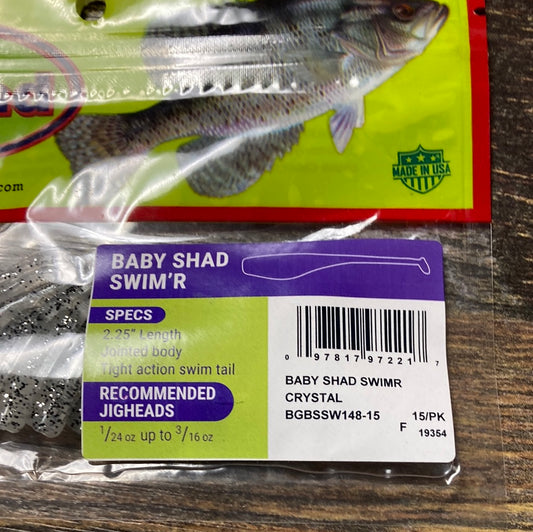 Bobby Garland Baby Shad 2" Swim’r Crystal