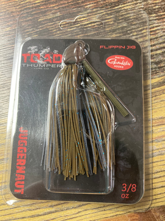 Toad thumper juggernaut 3/8oz Jig Blue Craw