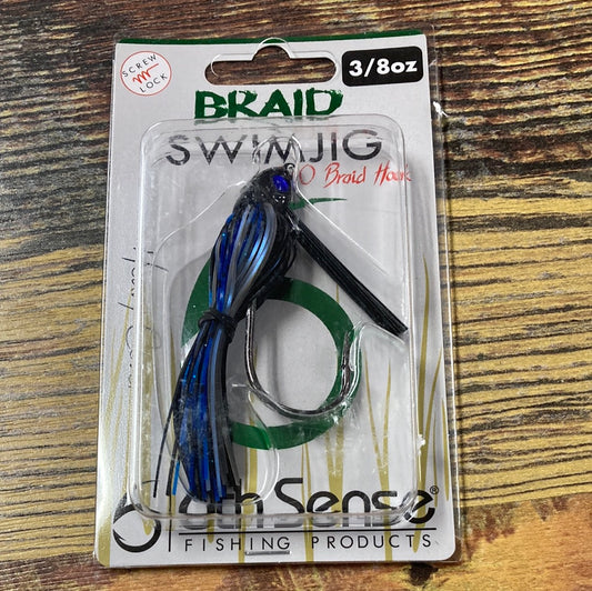 6th Sense Braid Swim Jig 3/8 oz. Black N Blue Senses