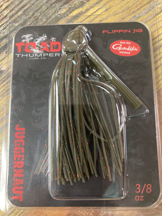 Toad Thumper Juggernaut Jig 3/8 oz Green Pumpkin Red