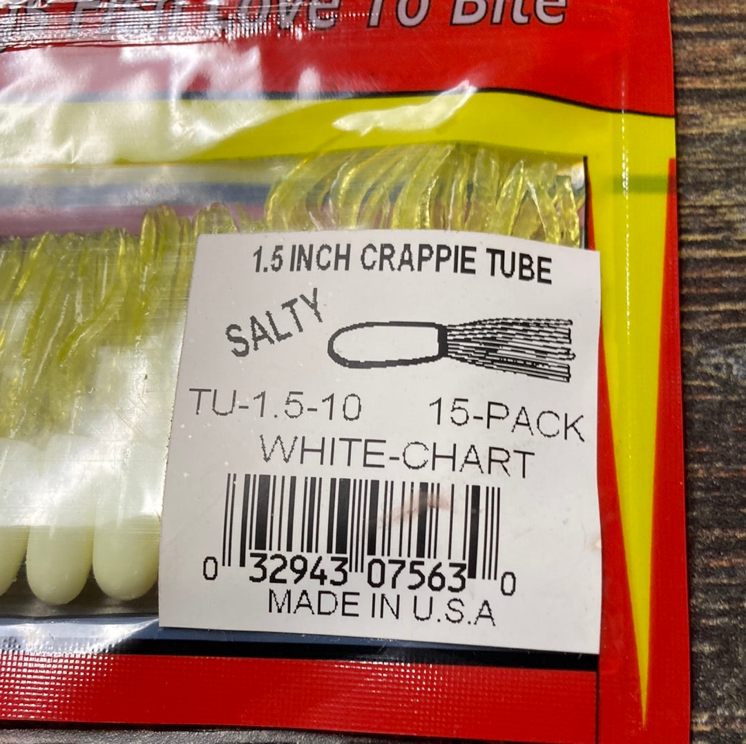 Arkie 1.5” Crappie Tube White-Chart