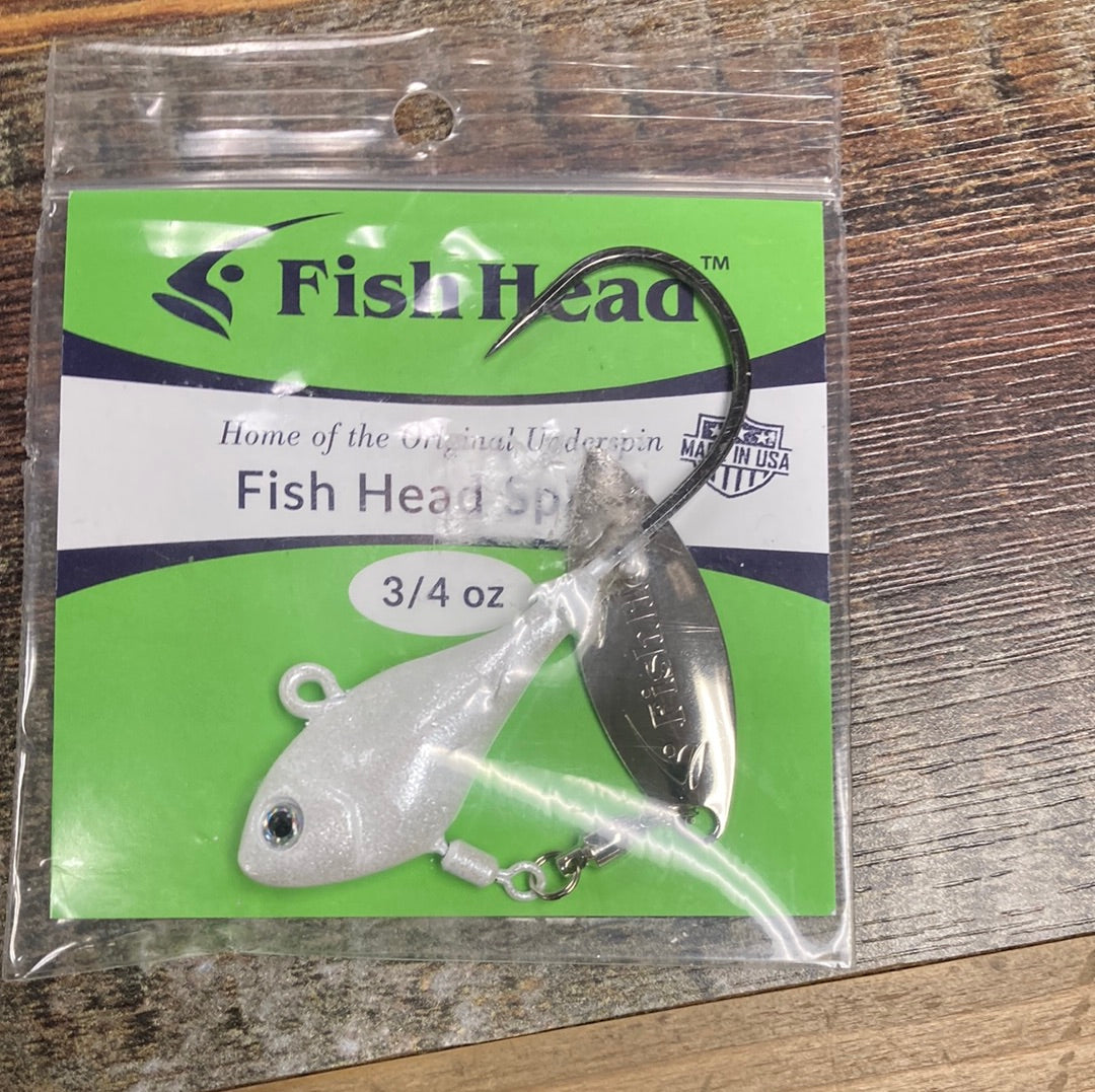 Fish Head Under Spin 3/4 oz. Pearl White