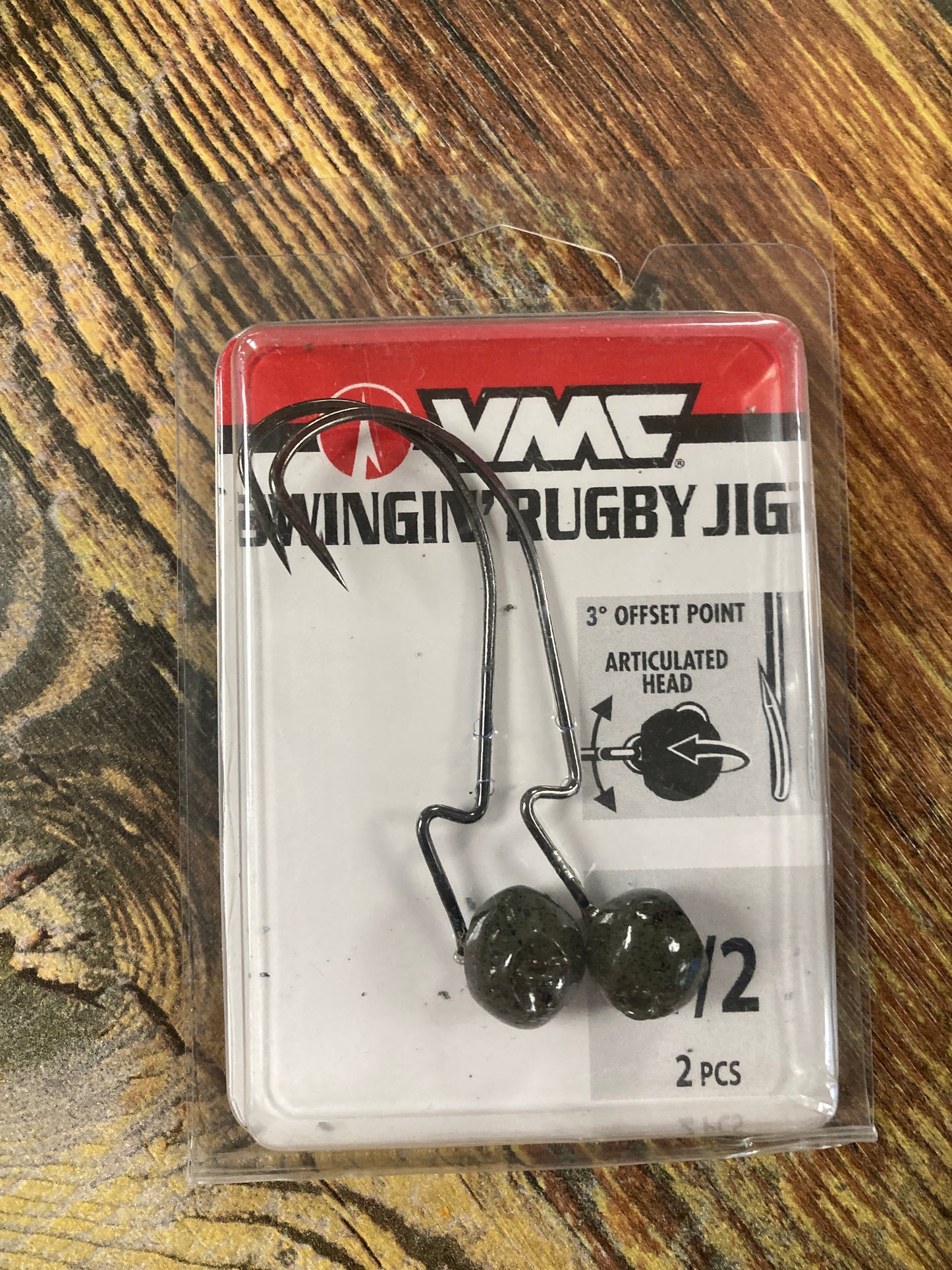 VMC Swingin' Rugby Jig 1/2 oz. Green Pumpkin