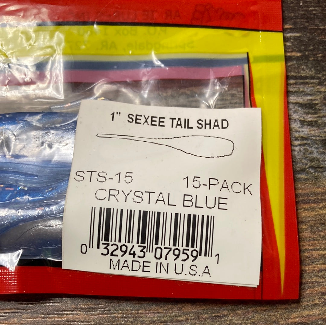 Arkie 1” Sexee tail Shad Crystal Blue