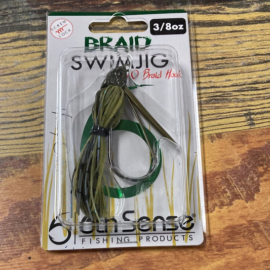 6th Sense Braid Swim Jig 3/8 oz. Watermelon Grind