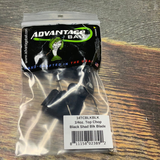 Advantage Top Chop Buzz Bait 1/4 oz. Black Shad/Black Blade