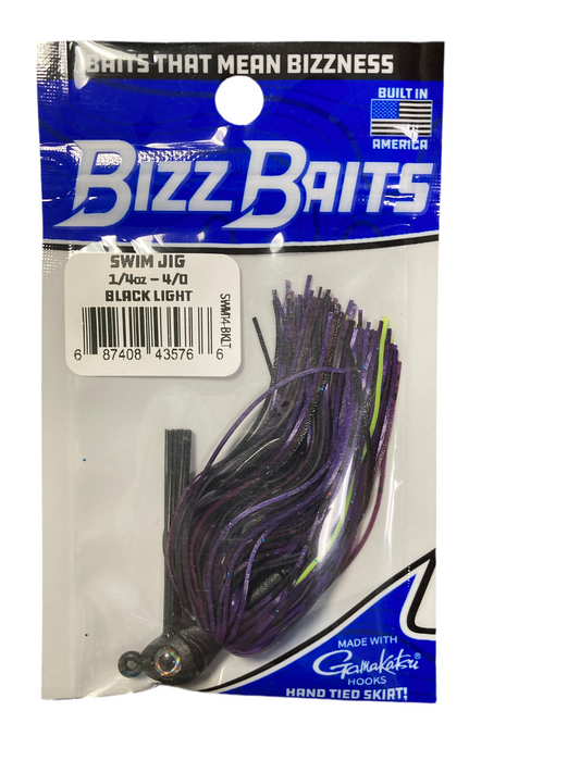 Bizz Baits Swim Jig 1/4 oz.  Blacklight