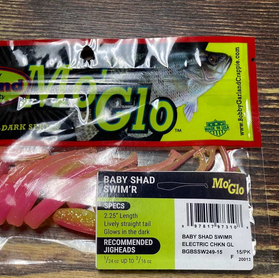 Bobby Garland Mo Glo Baby Shad Swim’r 2.25” Electric Chicken