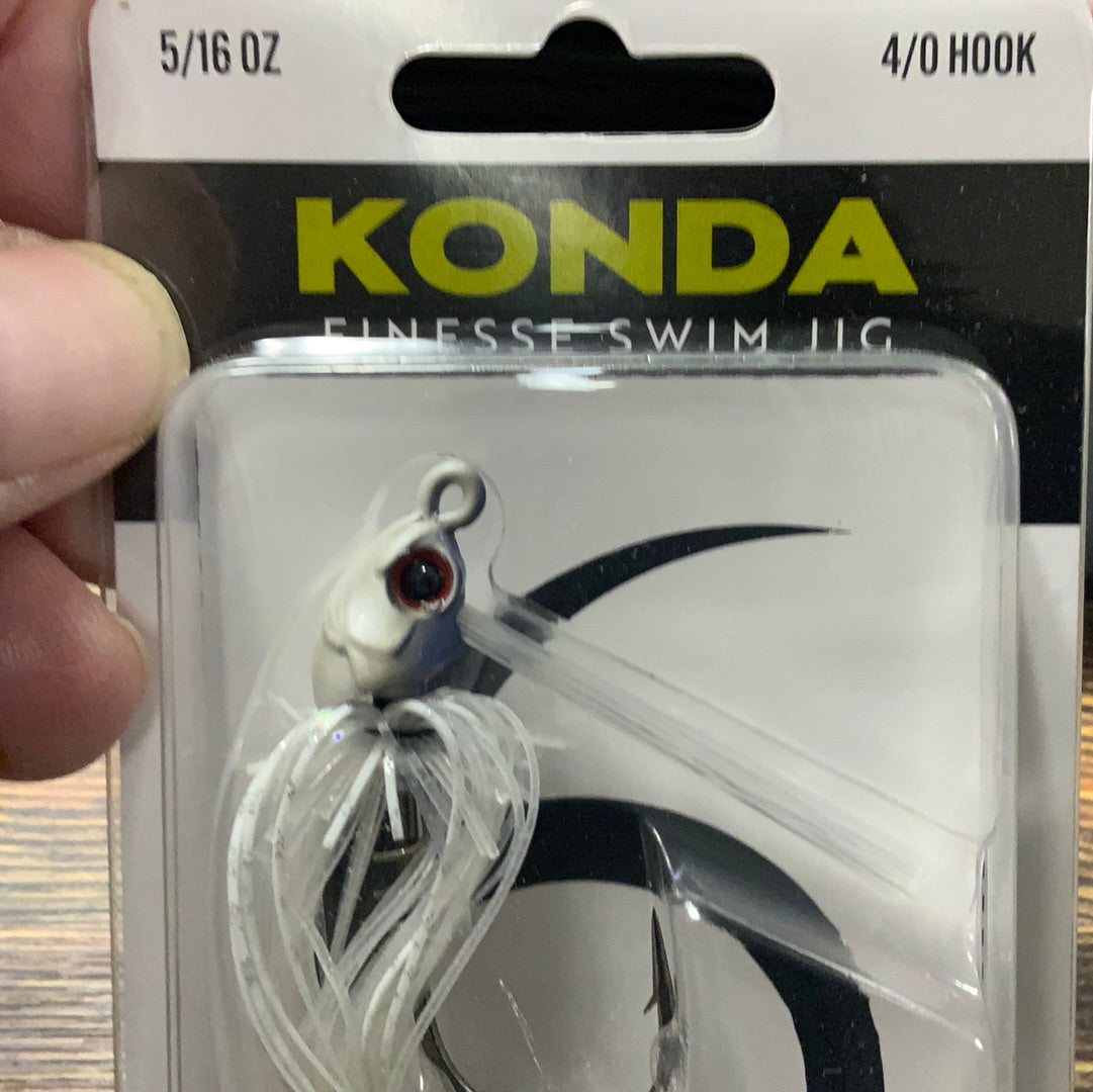 KONDA FINESSE SWIM JIG 5/16 oz, 4/0 WHITE ICE