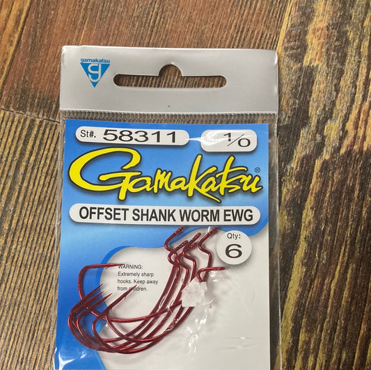 Gamakatsu Offest Shank Worm EWG 1/0