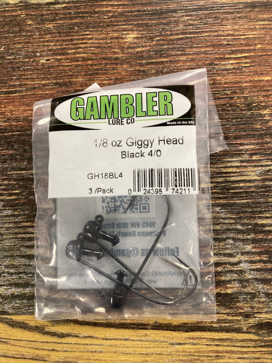 GAMBLER GIGGY HEAD BLACK 1/8 OZ 4/0