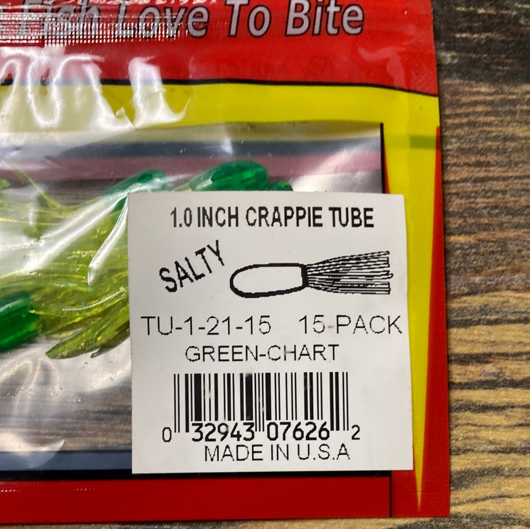 Arkie 1.0” Crappie Tube Green-Chart