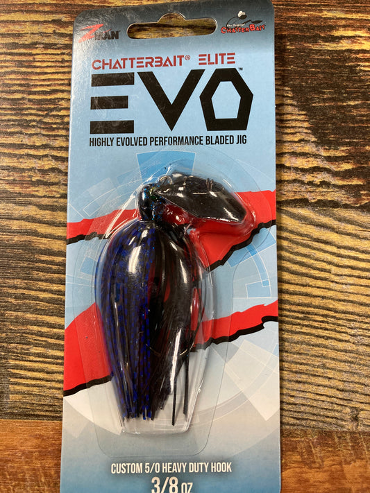 Z Man EVO Chatterbait Elite 3/8 oz. 5/0 Black/Blue