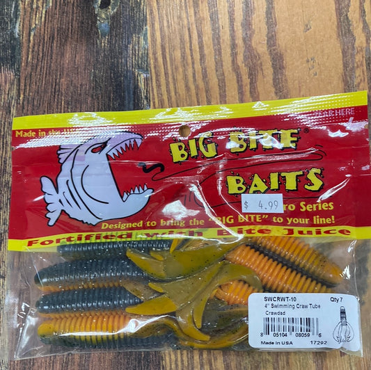 Big Bite Baits 4” Swimming Craw Tube Tilapia