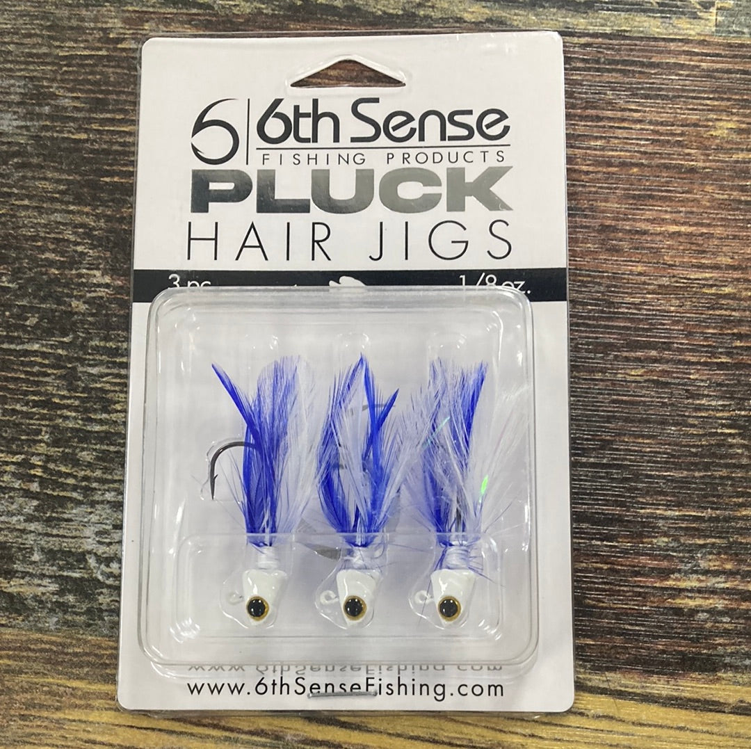 6th sense Pluck Hair Jigs 1/8 oz Royal Minnow
