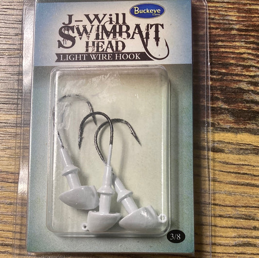 J-Will Swim Bait Head 3/8 oz Pearl