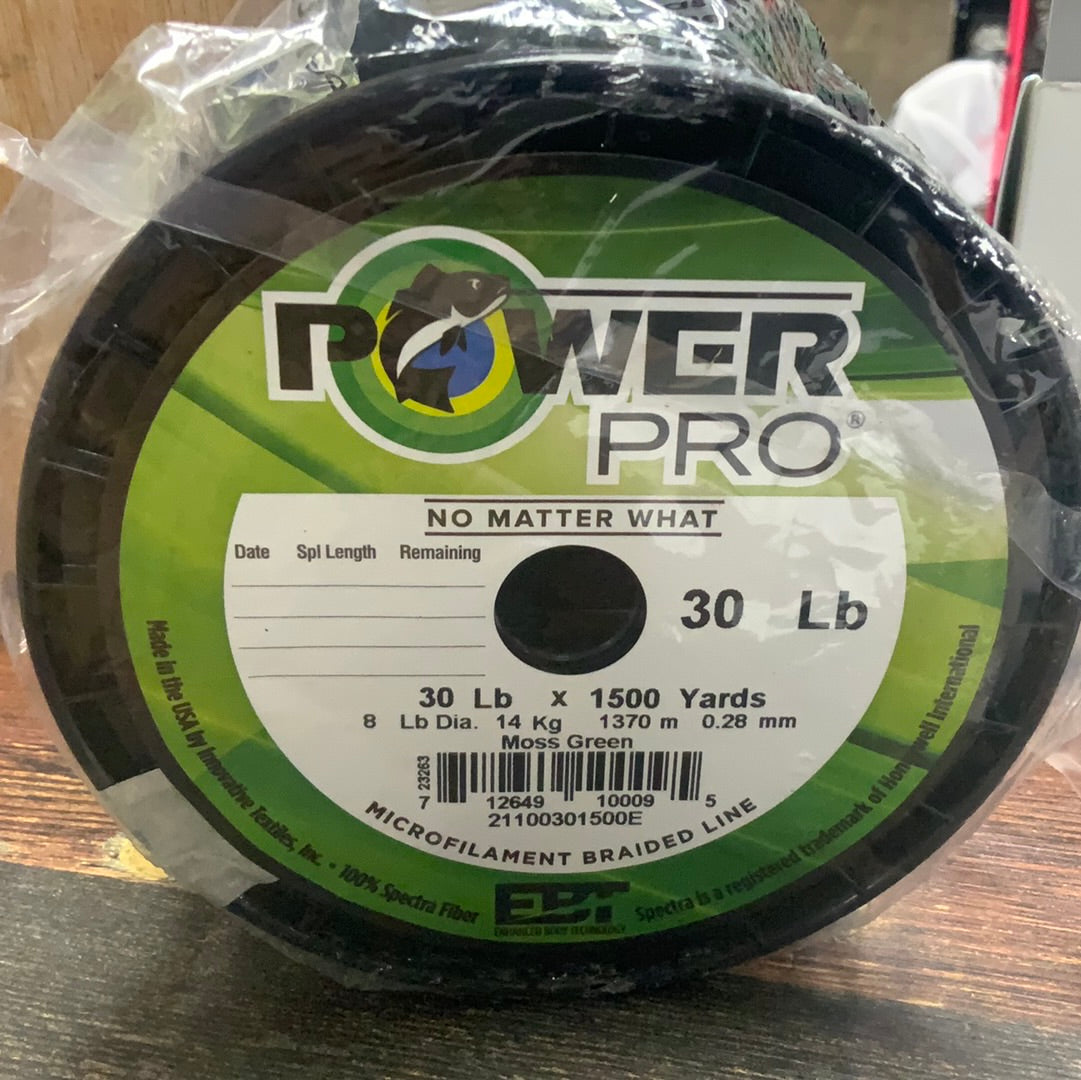 POWER PRO MOSS GREEN 30 LB BRAID 1500 YDS – Lake Fork Resort