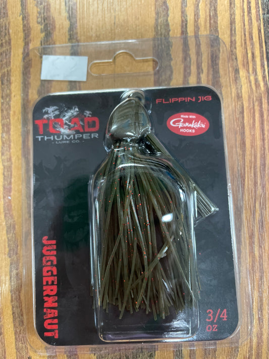 Toad Thumber Juggernaut 3/4 oz Flipping Jig Green Pumpkin Red