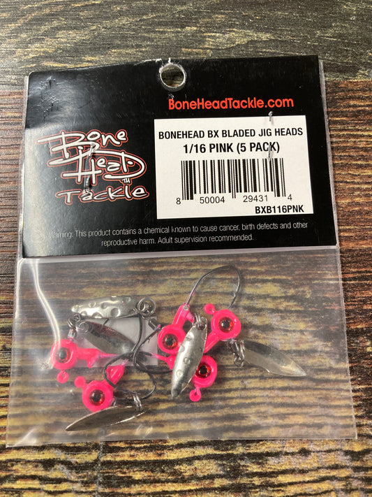 Bone Head Bladed Jig Head 1/16oz. Pink