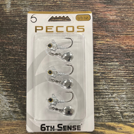 6th Sense Pecos Jig Heads 1/8 oz. Silver Minnow