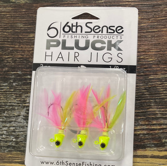 6th Sense Pluck Hair Jigs 1/8 oz. Pro Chicken