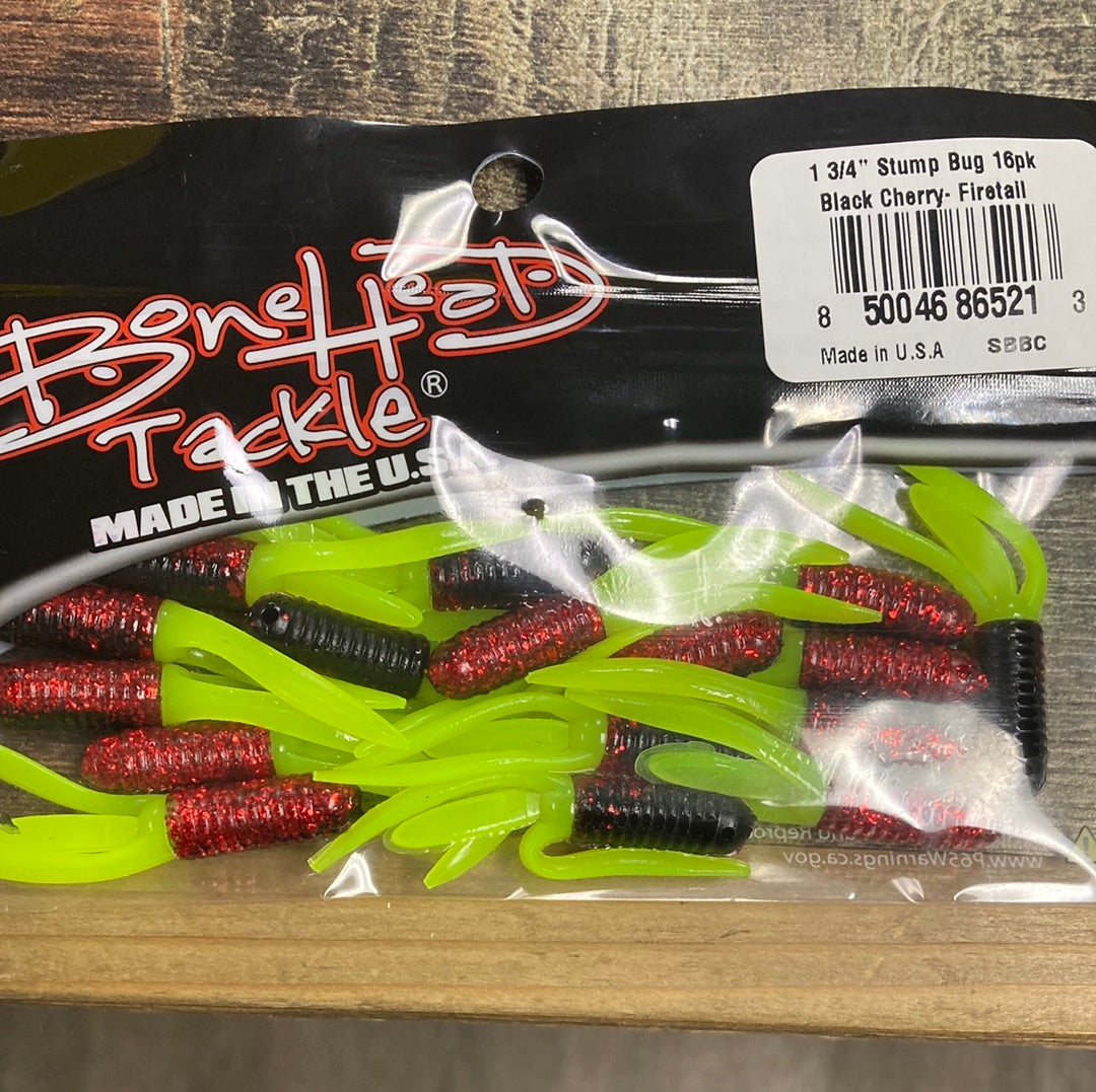 Bone Head Stump Bug 1-3/4 oz.Black Cherry Fire Tail